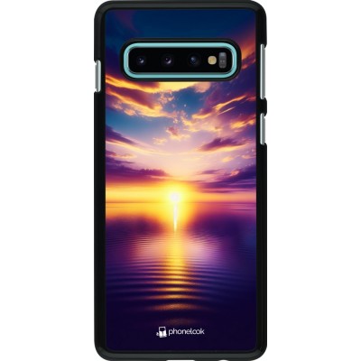 Coque Samsung Galaxy S10 - Coucher soleil jaune violet