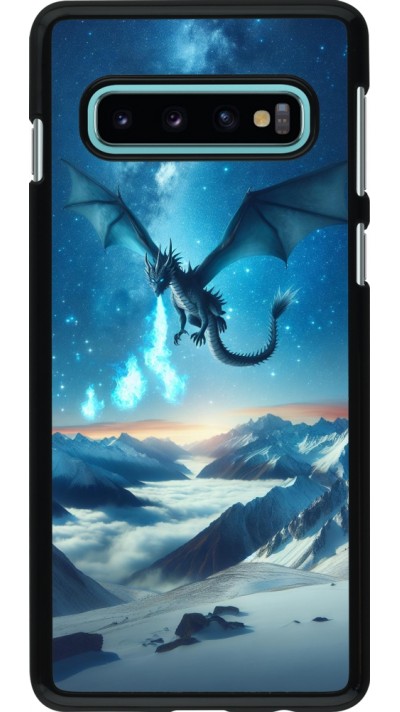 Coque Samsung Galaxy S10 - Dragon nocturne montagne