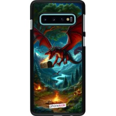 Coque Samsung Galaxy S10 - Dragon Volant Forêt Trésor