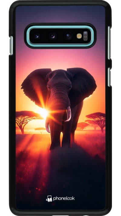 Coque Samsung Galaxy S10 - Elephant Sunrise Beauty