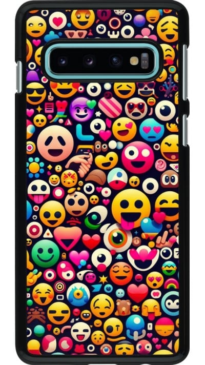 Coque Samsung Galaxy S10 - Emoji Mix Color