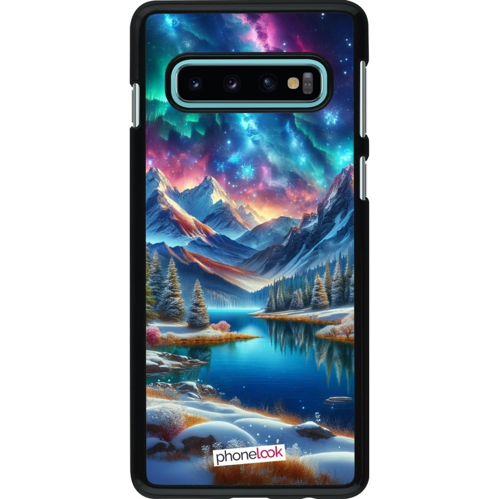 Coque Samsung Galaxy S10 - Fantasy Mountain Lake Sky Stars