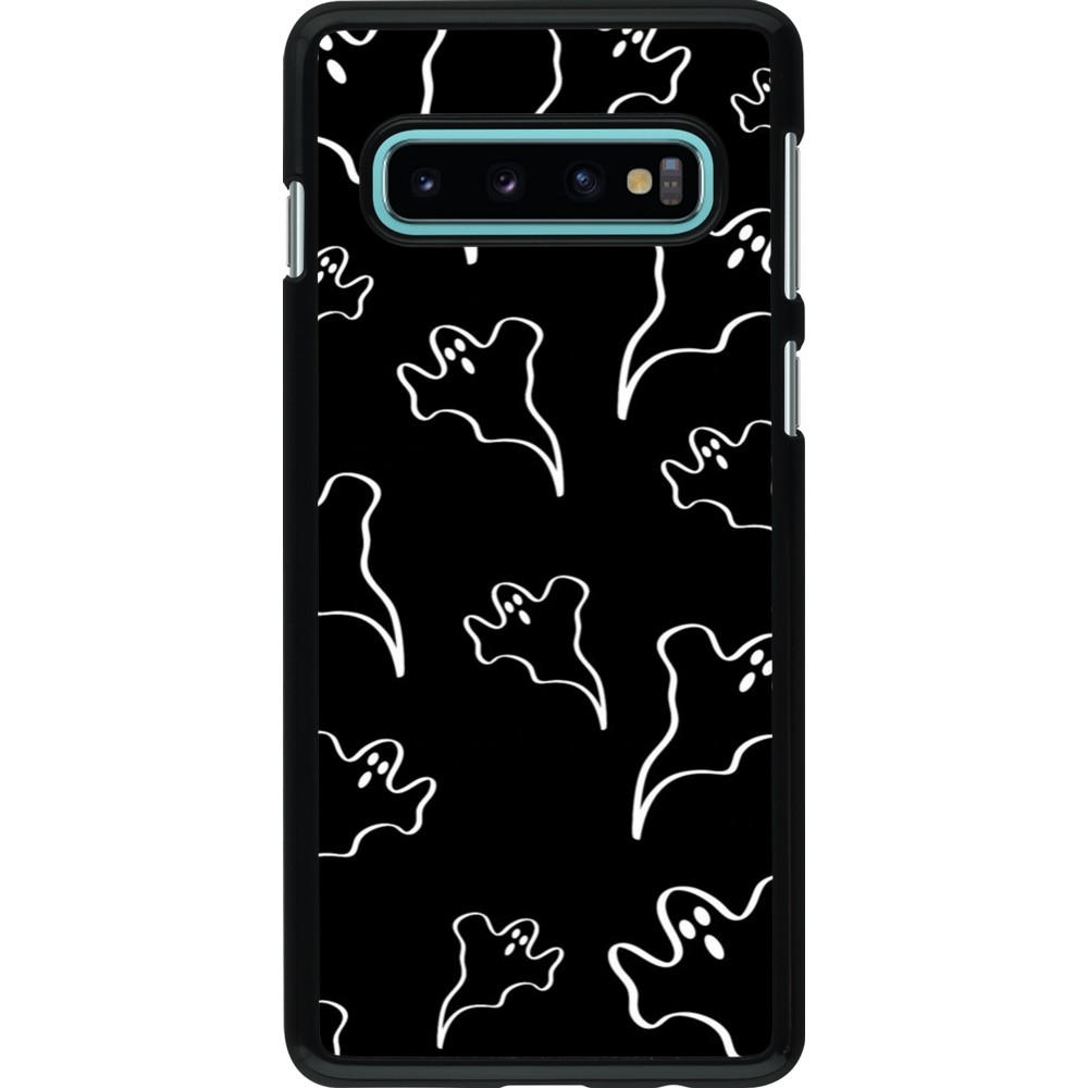 Coque Samsung Galaxy S10 - Halloween 2024 black and white ghosts