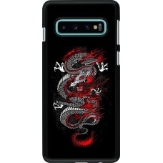 Coque Samsung Galaxy S10 - Japanese style Dragon Tattoo Red Black