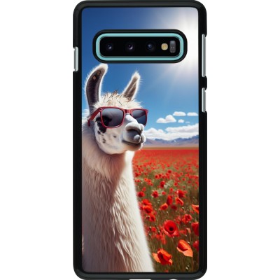 Coque Samsung Galaxy S10 - Lama Chic en Coquelicot