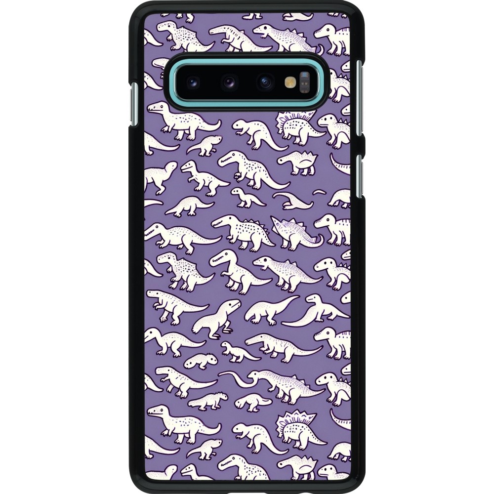 Samsung Galaxy S10 Case Hülle - Mini-Dino-Muster violett