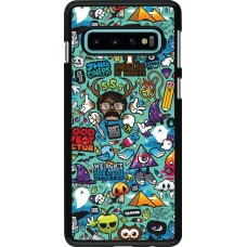 Coque Samsung Galaxy S10 - Mixed Cartoons Turquoise