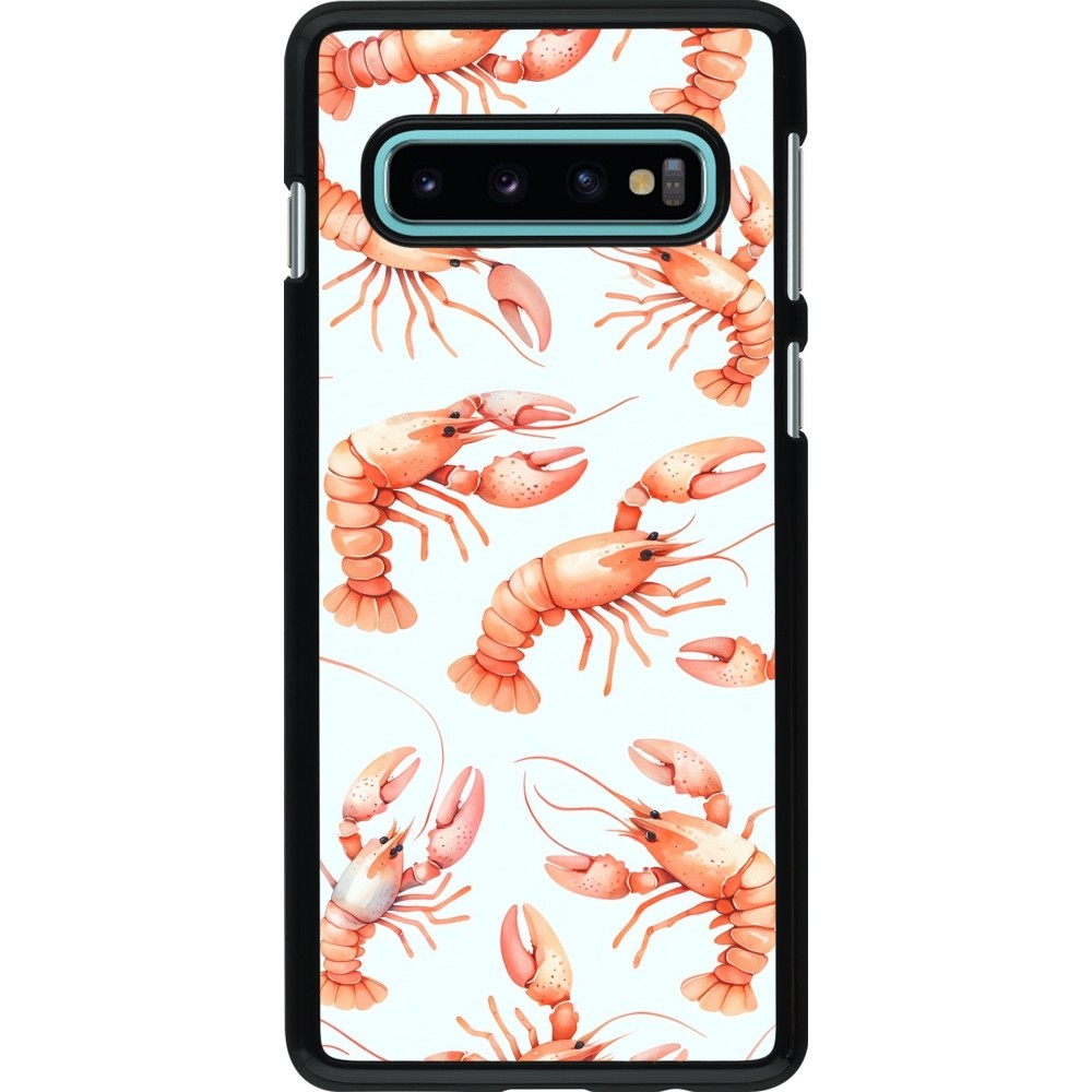 Coque Samsung Galaxy S10 - Pattern de homards pastels