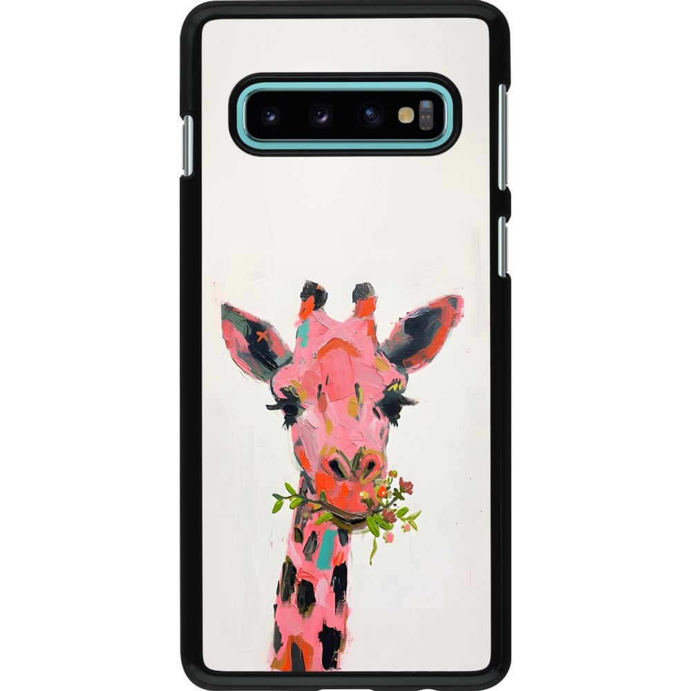 Coque Samsung Galaxy S10 - Pink Girafe Paint