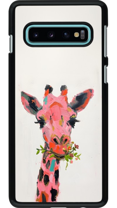 Coque Samsung Galaxy S10 - Pink Girafe Paint