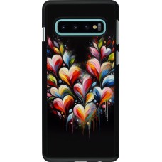 Coque Samsung Galaxy S10 - Valentine 2024 Coeur Noir Abstrait