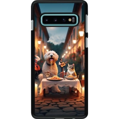 Coque Samsung Galaxy S10 - Valentine 2024 Dog & Cat Candlelight