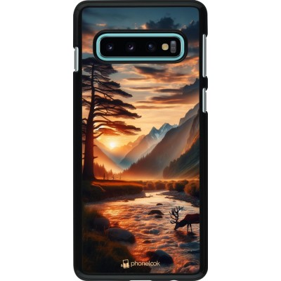 Coque Samsung Galaxy S10 - Valley Sunset Deer Tree