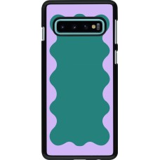 Coque Samsung Galaxy S10 - Wavy Rectangle Green Purple