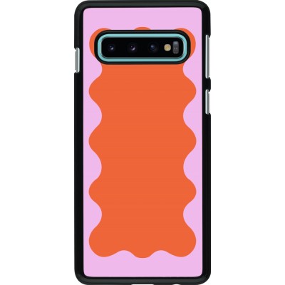 Coque Samsung Galaxy S10 - Wavy Rectangle Orange Pink