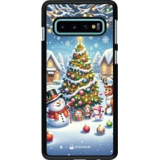 Coque Samsung Galaxy S10 - Noël 2023 bonhomme de neige et sapin