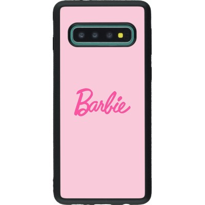 Coque Samsung Galaxy S10 - Silicone rigide noir Barbie Text