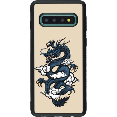 Coque Samsung Galaxy S10 - Silicone rigide noir Blue Dragon Tattoo