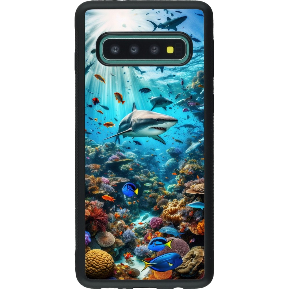 Coque Samsung Galaxy S10 - Silicone rigide noir Bora Bora Mer et Merveilles