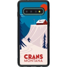 Coque Samsung Galaxy S10 - Silicone rigide noir Crans-Montana Cabane