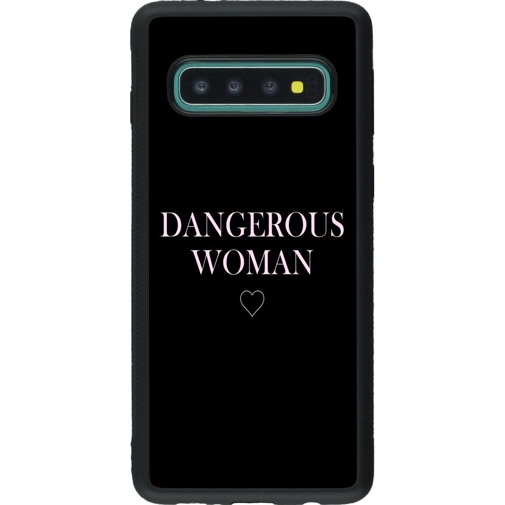 Coque Samsung Galaxy S10 - Silicone rigide noir Dangerous woman