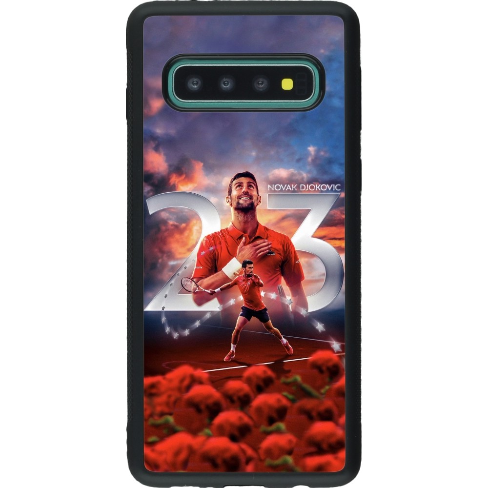 Coque Samsung Galaxy S10 - Silicone rigide noir Djokovic 23 Grand Slam