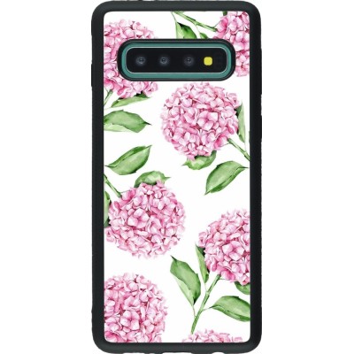 Coque Samsung Galaxy S10 - Silicone rigide noir Easter 2024 pink flowers