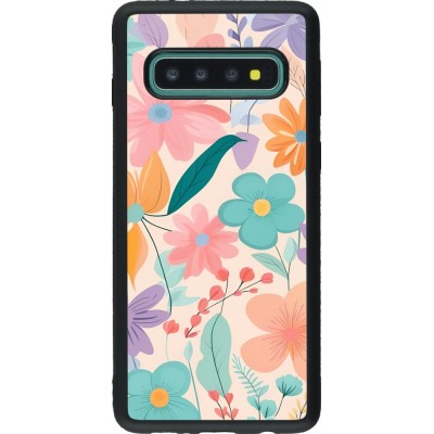 Coque Samsung Galaxy S10 - Silicone rigide noir Easter 2024 spring flowers