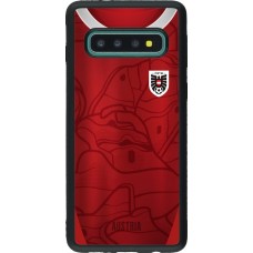 Coque Samsung Galaxy S10 - Silicone rigide noir Maillot de football Autriche personnalisable