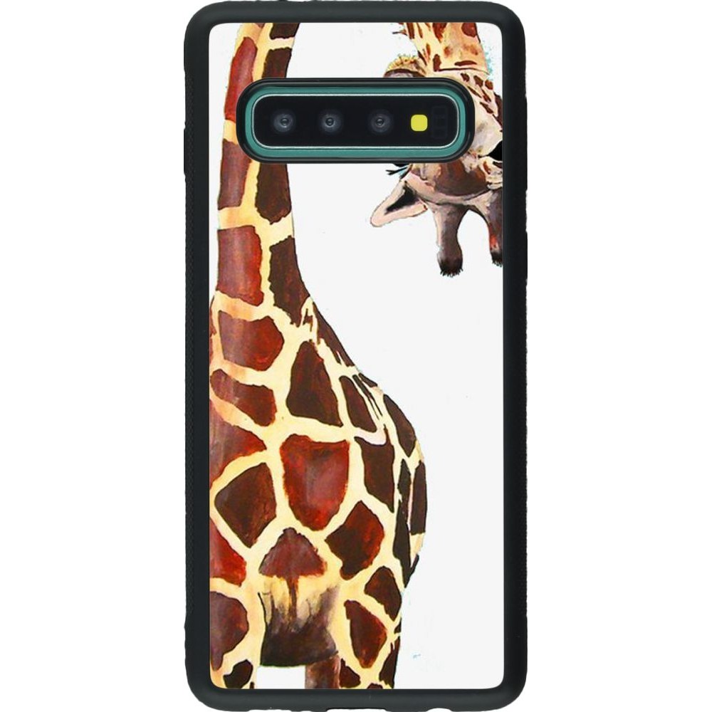 Coque Samsung Galaxy S10 - Silicone rigide noir Giraffe Fit