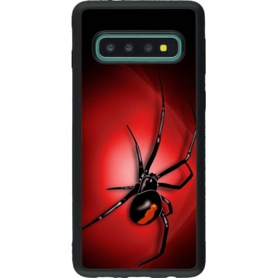 Coque Samsung Galaxy S10 - Silicone rigide noir Halloween 2023 spider black widow