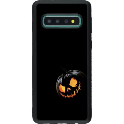 Coque Samsung Galaxy S10 - Silicone rigide noir Halloween 2023 discreet pumpkin