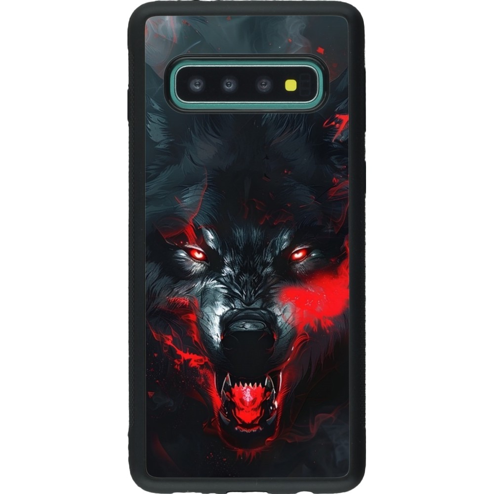 Coque Samsung Galaxy S10 - Silicone rigide noir Halloween 2024 mad werewolf