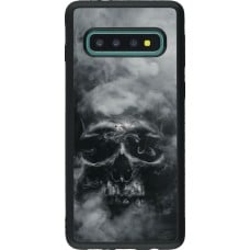 Coque Samsung Galaxy S10 - Silicone rigide noir Halloween 2024 smoky skull