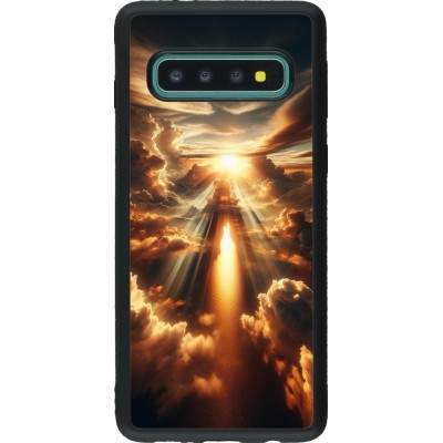 Coque Samsung Galaxy S10 - Silicone rigide noir Lueur Céleste Zenith