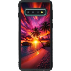 Coque Samsung Galaxy S10 - Silicone rigide noir Maldives Dusk Bliss