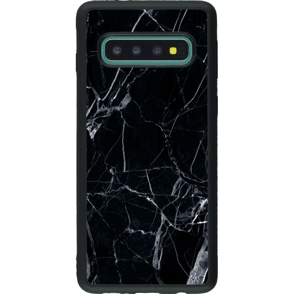 Coque Samsung Galaxy S10 - Silicone rigide noir Marble Black 01