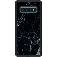 Coque Samsung Galaxy S10 - Silicone rigide noir Marble Black 01