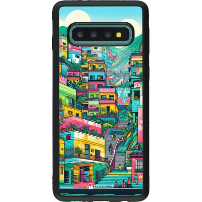 Coque Samsung Galaxy S10 - Silicone rigide noir Medellin Comuna 13 Art