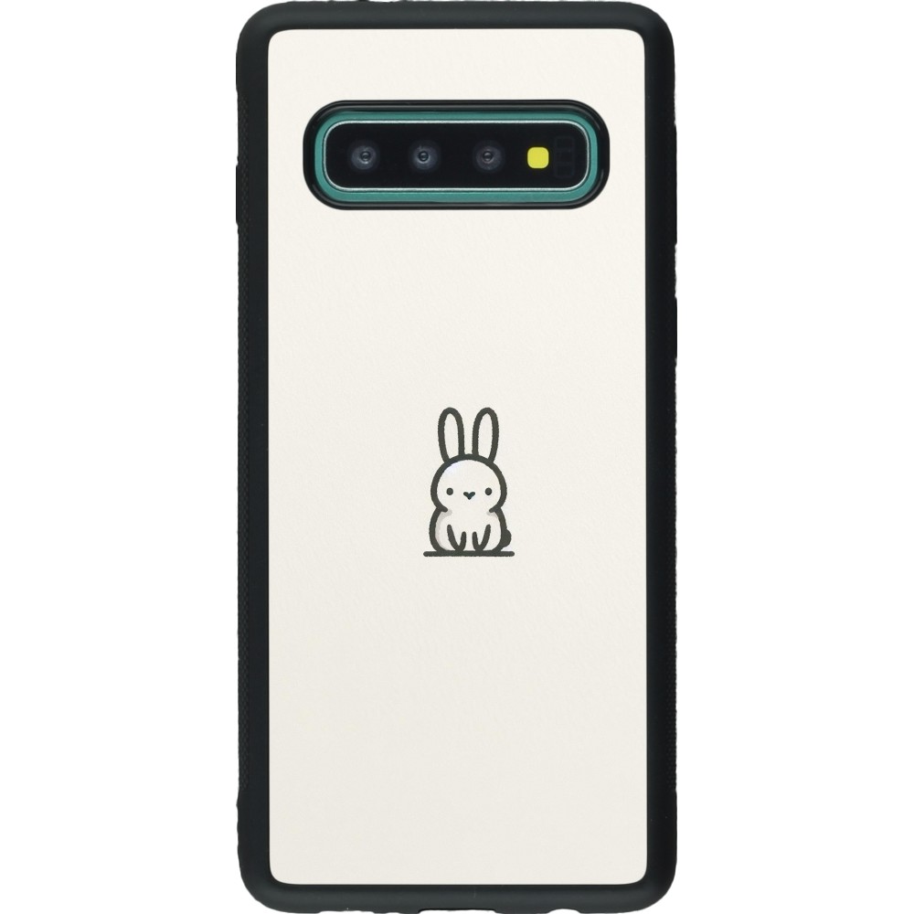 Coque Samsung Galaxy S10 - Silicone rigide noir Minimal bunny cutie