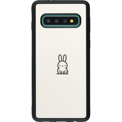 Coque Samsung Galaxy S10 - Silicone rigide noir Minimal bunny cutie