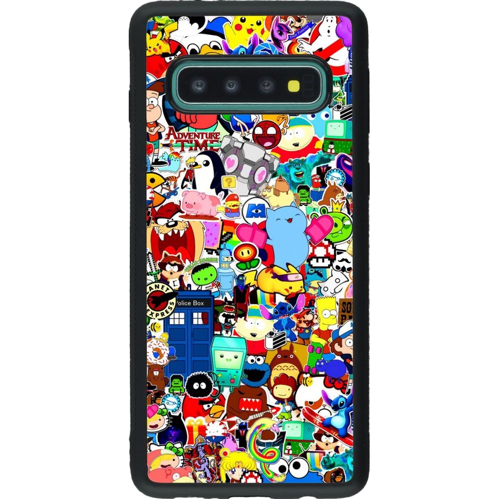 Coque Samsung Galaxy S10 - Silicone rigide noir Mixed cartoons