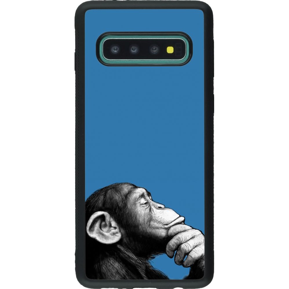 Coque Samsung Galaxy S10 - Silicone rigide noir Monkey Pop Art