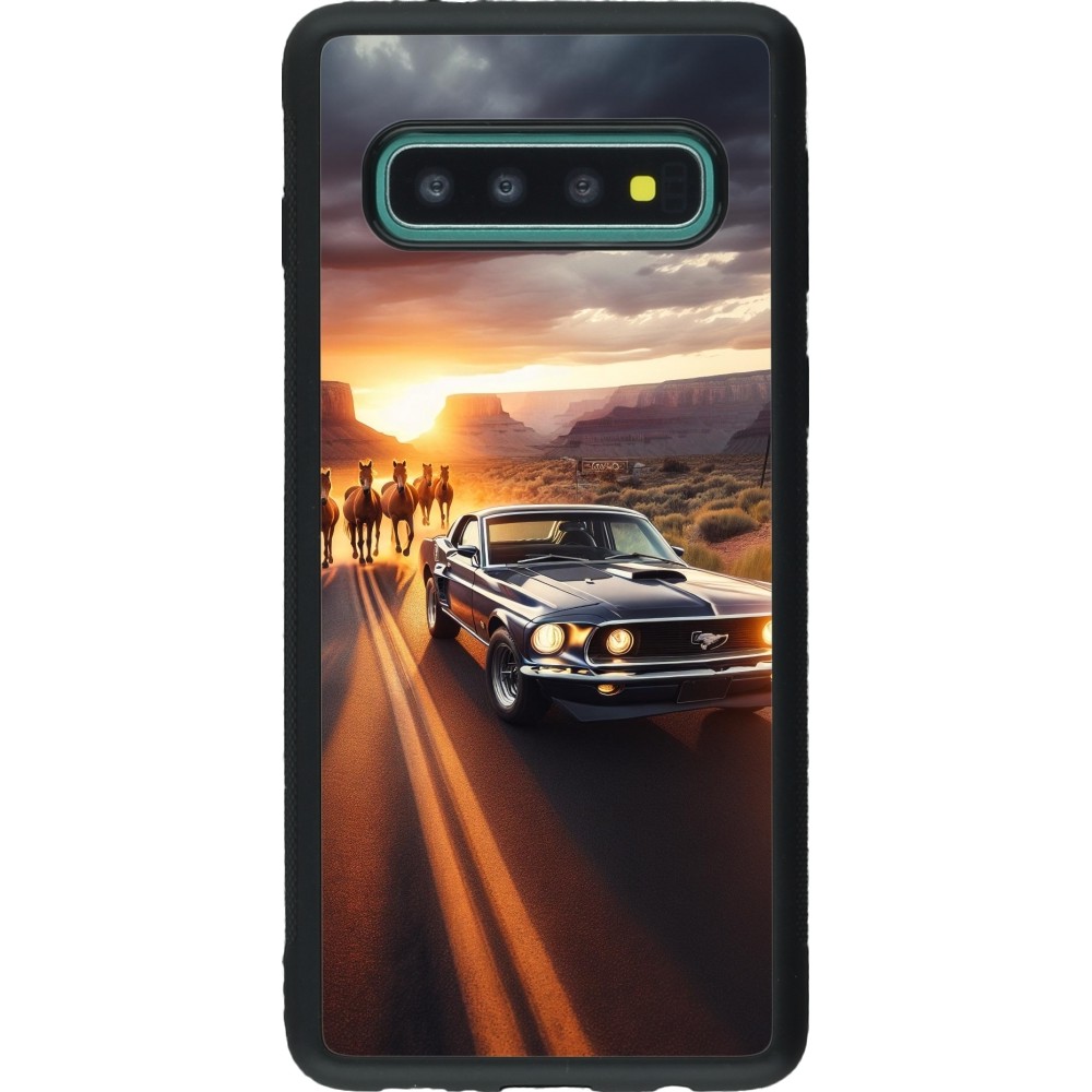 Coque Samsung Galaxy S10 - Silicone rigide noir Mustang 69 Grand Canyon