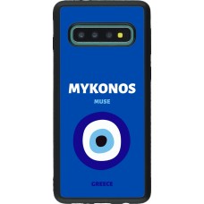 Coque Samsung Galaxy S10 - Silicone rigide noir Pop Summer Destination Mykonos