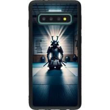 Coque Samsung Galaxy S10 - Silicone rigide noir Samouraï en prière