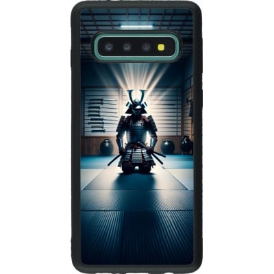 Coque Samsung Galaxy S10 - Silicone rigide noir Samouraï en prière