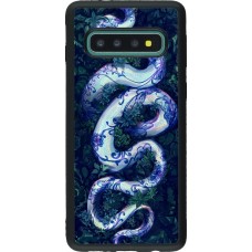 Coque Samsung Galaxy S10 - Silicone rigide noir Serpent Blue Anaconda