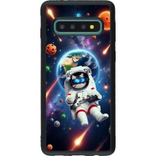 Coque Samsung Galaxy S10 - Silicone rigide noir VR SpaceCat Odyssey