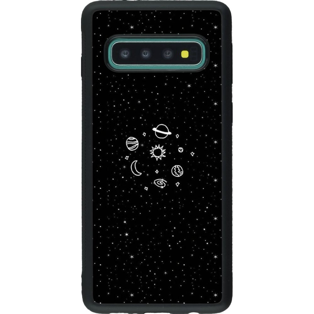 Coque Samsung Galaxy S10 - Silicone rigide noir Space Doodle